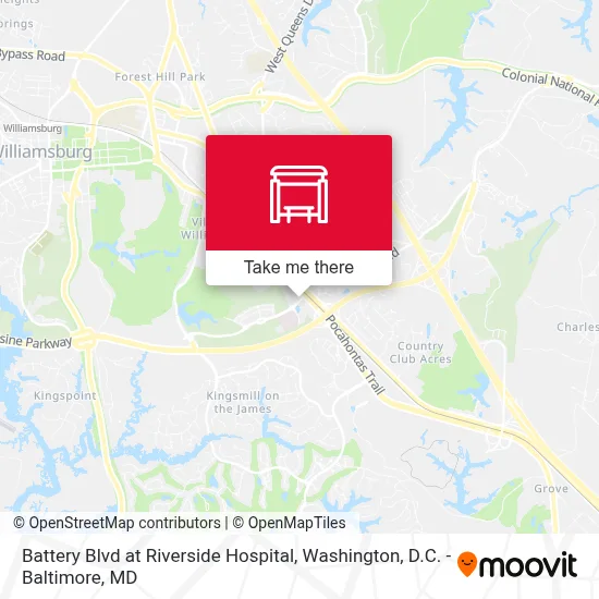 Battery Blvd at Riverside Hospital map