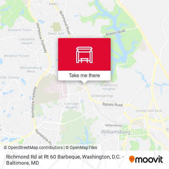 Richmond Rd at Rt 60 Barbeque map