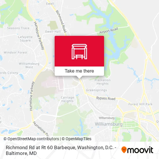 Richmond Rd at Rt 60 Barbeque map