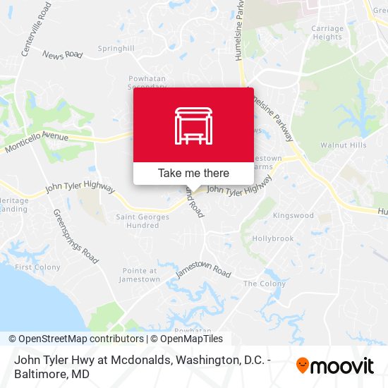 Mapa de John Tyler Hwy at Mcdonalds