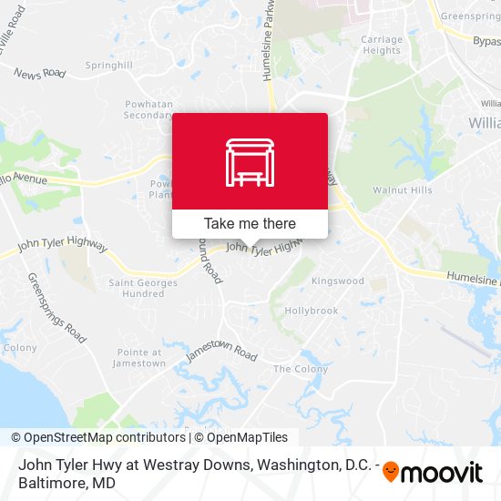 Mapa de John Tyler Hwy at Westray Downs