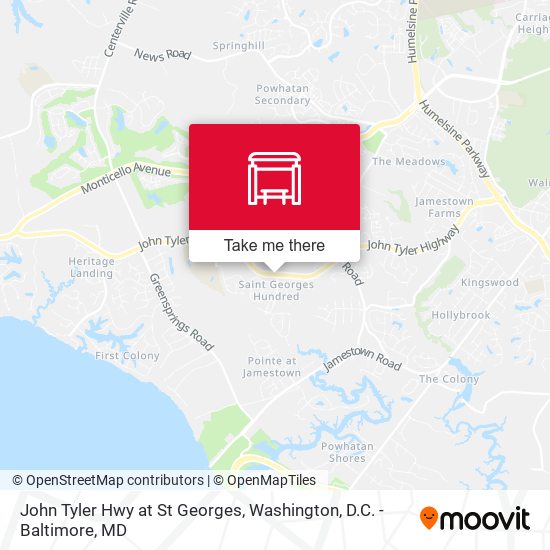 John Tyler Hwy at St Georges map