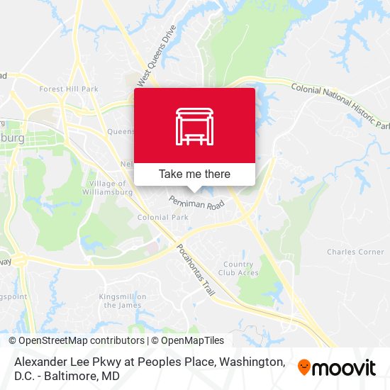 Alexander Lee Pkwy at Peoples Place map