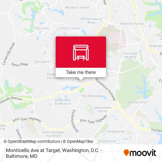 Monticello Ave at Target map