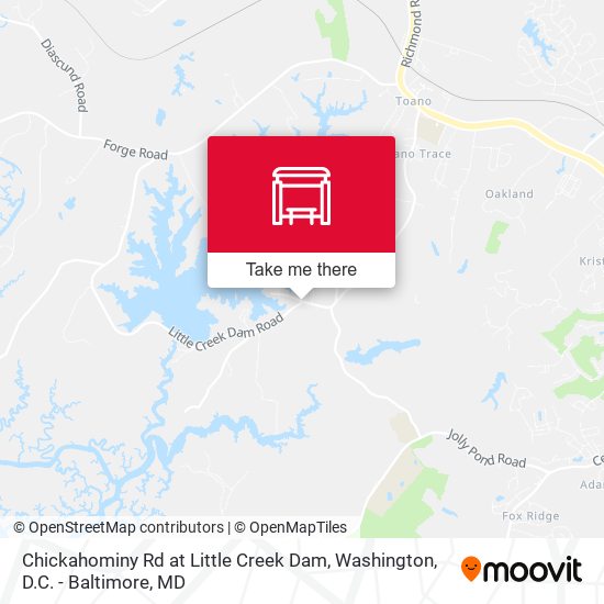 Chickahominy Rd at Little Creek Dam map