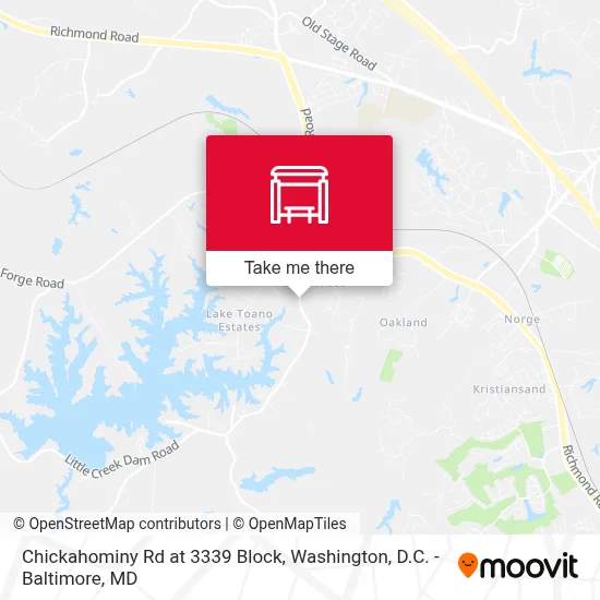 Chickahominy Rd at 3339 Block map