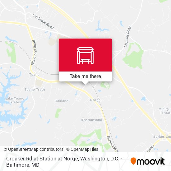 Croaker Rd at Station at Norge map