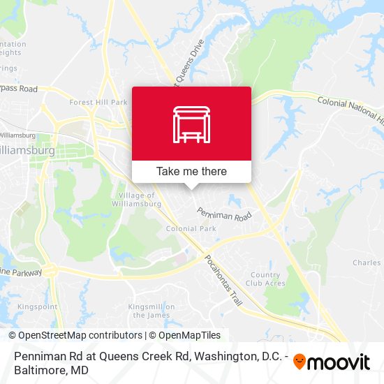 Mapa de Penniman Rd at Queens Creek Rd