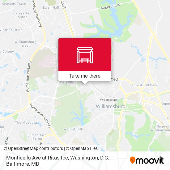 Monticello Ave at Ritas Ice map