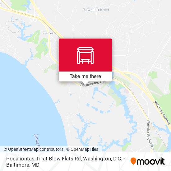 Pocahontas Trl at Blow Flats Rd map