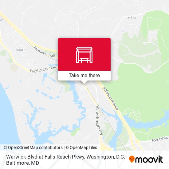 Mapa de Warwick Blvd at Falls Reach Pkwy