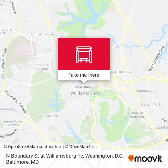N Boundary St at Williamsburg Tc map