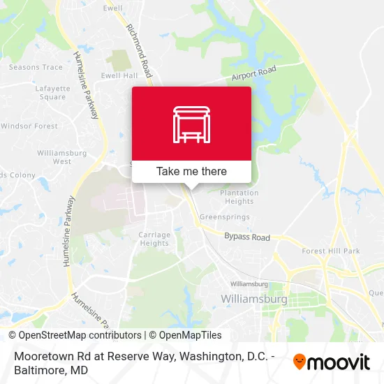 Mooretown Rd at Reserve Way map