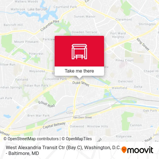 West Alexandria Transit Ctr (Bay C) map