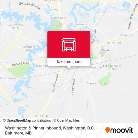 Washington & Pinner Inbound map