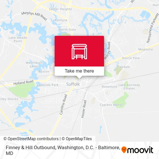 Finney & Hill Outbound map