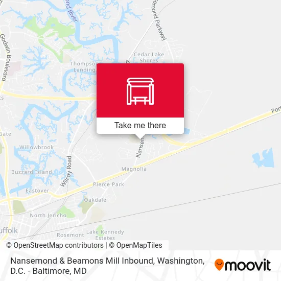 Nansemond & Beamons Mill Inbound map