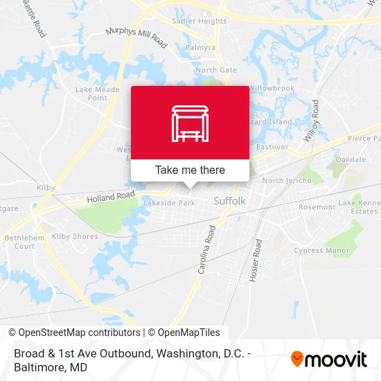 Broad & 1st Ave Outbound map