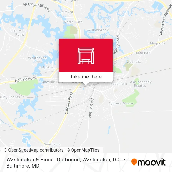 Washington & Pinner Outbound map