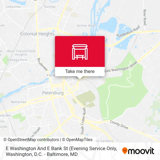 E Washington And E Bank St map