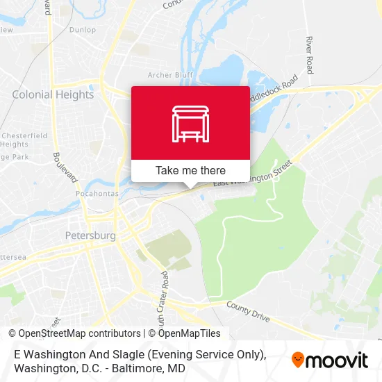 E Washington And Slagle (Evening Service Only) map