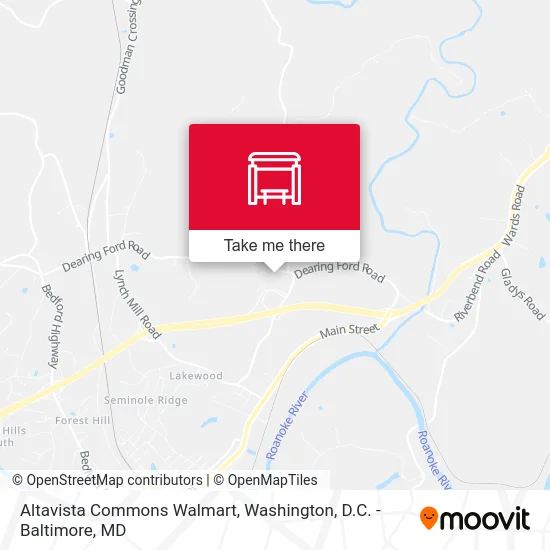 Altavista Commons Walmart map