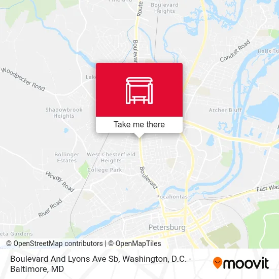 Boulevard And Lyons Ave Sb map