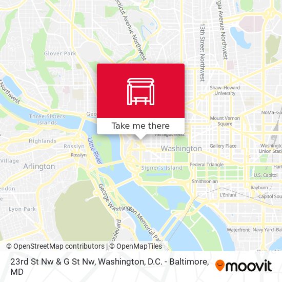 23rd St Nw & G St Nw map