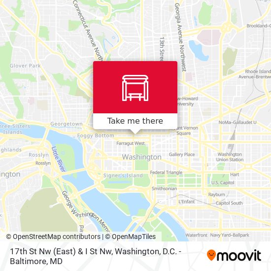 17th St Nw (East) & I St Nw map