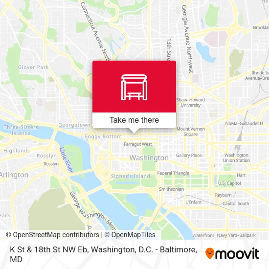 K St & 18th St NW Eb map