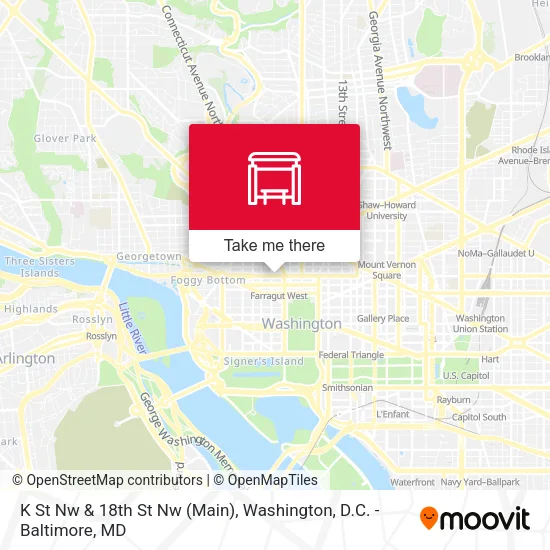 Mapa de K St Nw & 18th St Nw (Main)