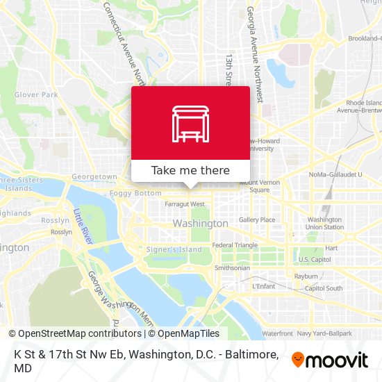 K St & 17th St Nw Eb map