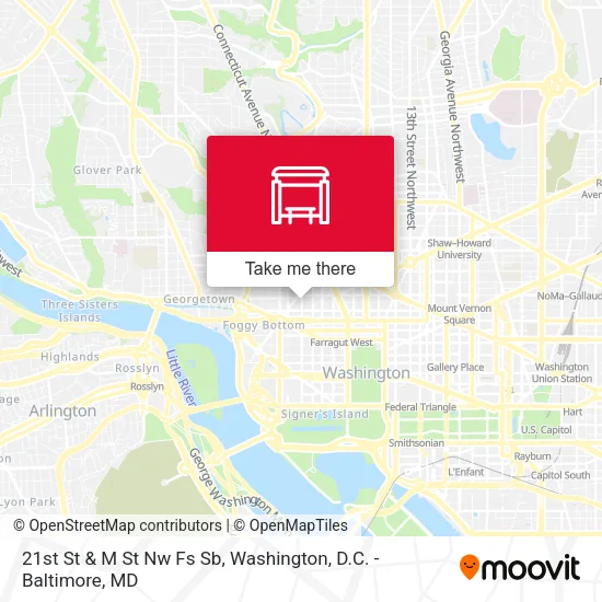 21st St & M St Nw Fs Sb map