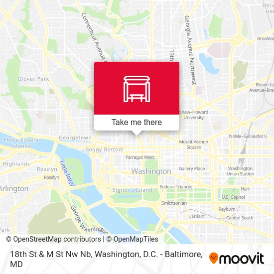 18th St & M St Nw Nb map