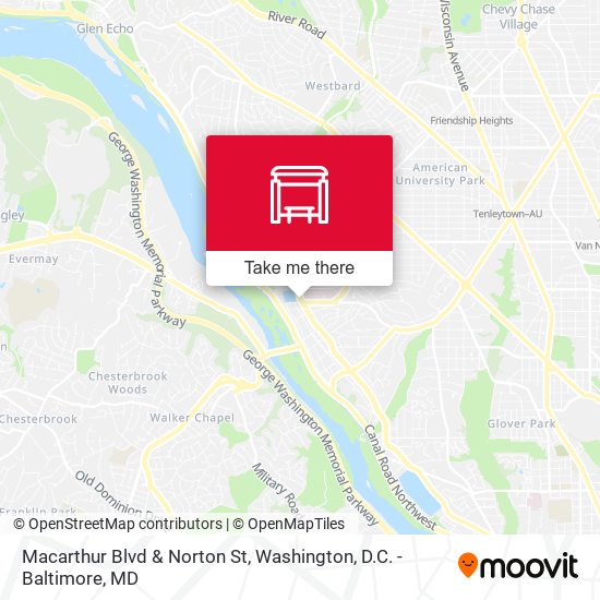Macarthur Blvd & Norton St map