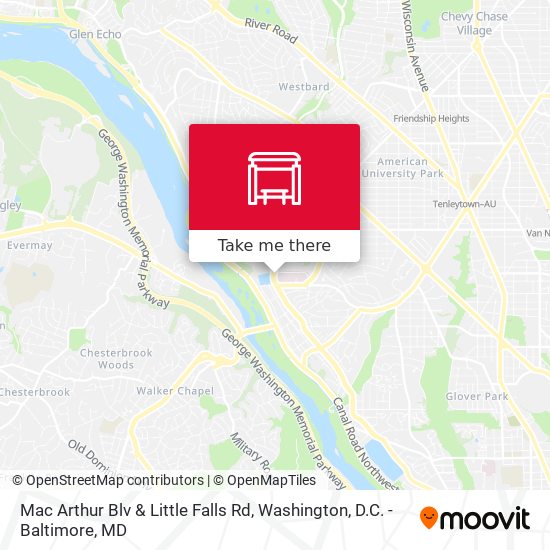 Mac Arthur Blv & Little Falls Rd map