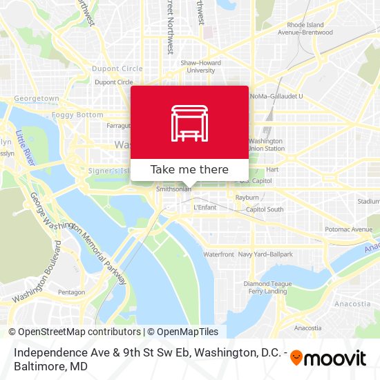 Independence Ave & 9th St Sw Eb map