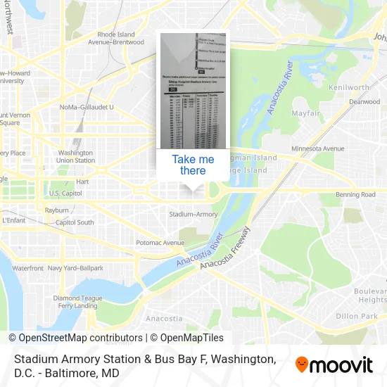 Mapa de Stadium Armory Station & Bus Bay F