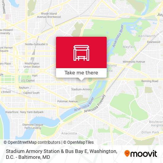 Stadium Armory Station & Bus Bay E map