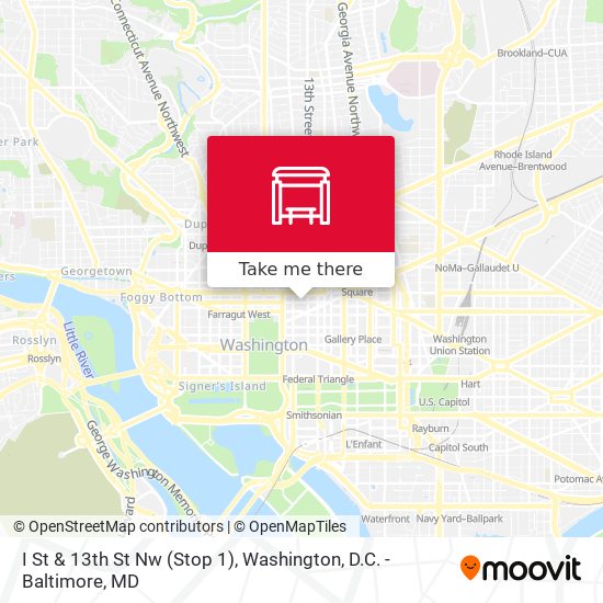 I St & 13th St Nw (Stop 1) map