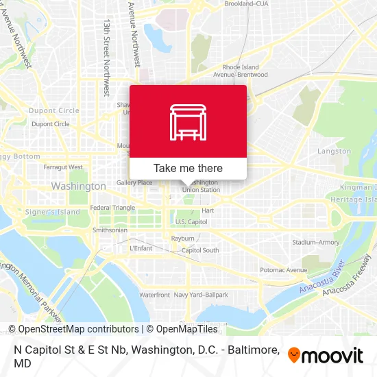 N Capitol St & E St Nb map