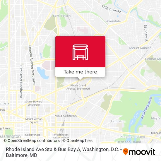 Rhode Island Ave Sta & Bus Bay A map