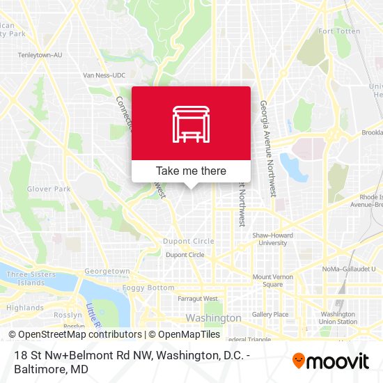 Mapa de 18 St Nw+Belmont Rd NW