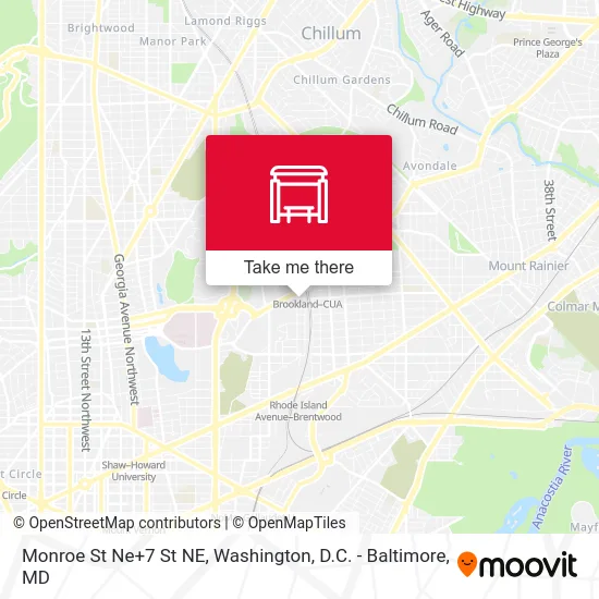 Monroe St Ne+7 St NE map
