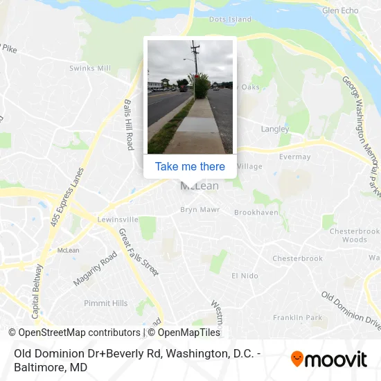 Mapa de Old Dominion Dr+Beverly Rd