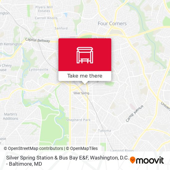 Silver Spring Station & Bus Bay E&F map