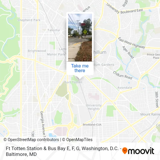 Mapa de Ft Totten Station & Bus Bay E, F, G