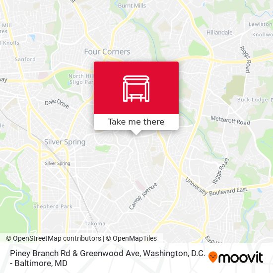 Piney Branch Rd & Greenwood Ave map