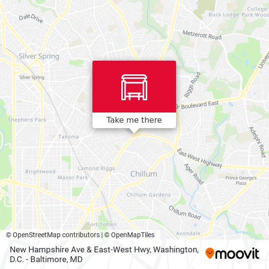 New Hampshire Ave & East-West Hwy map