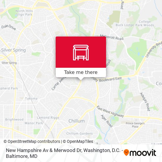 New Hampshire Av & Merwood Dr map